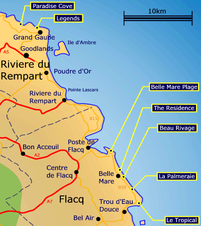 mauritius north east map west south island